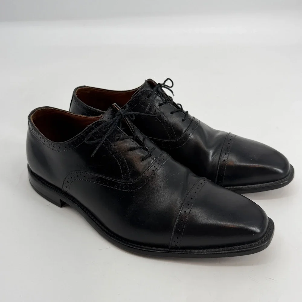 Allen Edmonds‎ Evanston Mens Black Leather Cap Toe Oxford Dress Shoes 10.5 EEE